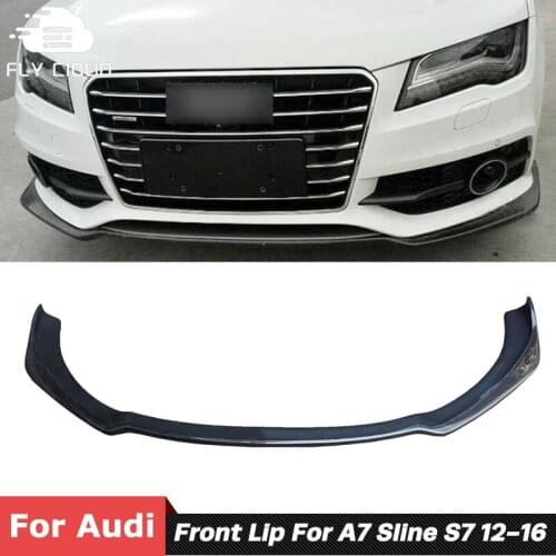 Carbon Fiber Front Bumper Spoiler Chin Lip For Audi A7 Sline S7 Car Body Kit 2012-2016