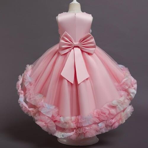 Flower Girl Dresses For Wedding Bridesmaid Tutu Vestidos Children Birthday Clothes Kids Ceremony Elegant Party Princess Costume