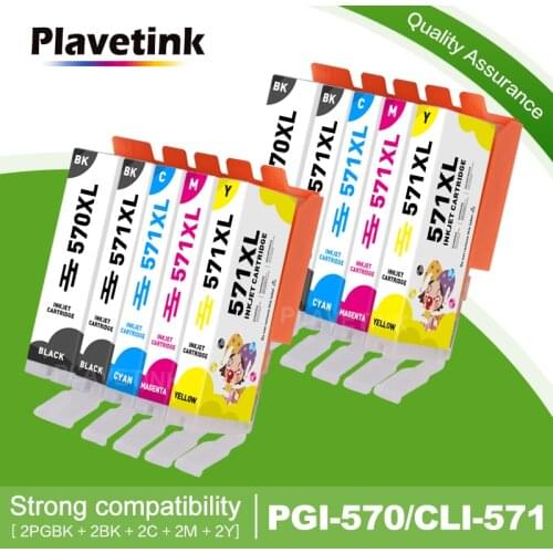 Plavetink 2 Set PGI570 CLI571XL Printer Ink Cartridge For Canon PGI 570 CLI 571 XL Compatiable For Canon PGI-570 CLI-571XL PIXMA