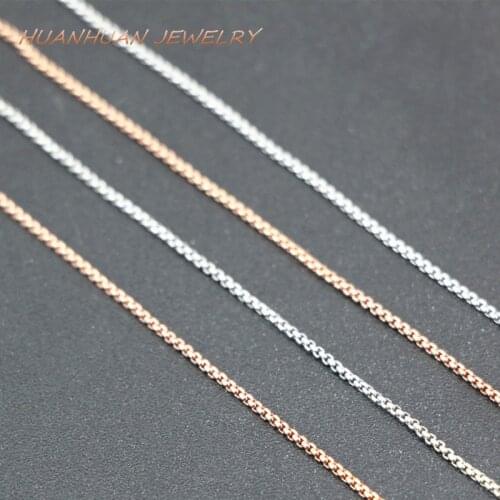 Charms Link Chain Copper Stainless Steel Choker 1mm Chains For Women Necklaces Diy Pendant Accessories Jewelry 18inch B3384