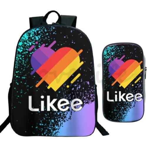 2pcs / Set School Backpack Likee Video Backpack Children Fashion Backpack With Pencil Case Kids Daily School Bag Likee Backpack