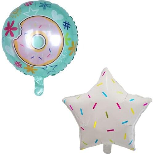 50pcs candy Donuts Foil balloon Birthday Party Wedding Decoration Balloons Sprinkle Doughnut Foil Helium Air Balloon Supplies