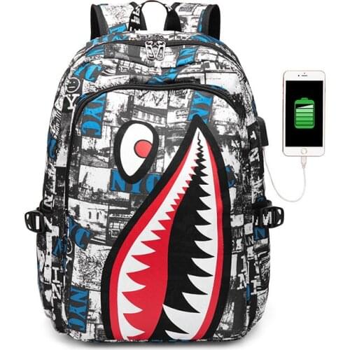 Young Student School Bag Boys Backpacks Waterproof USB Charging Backpack Schoolbag For Teenagers Girl Student Book Bag