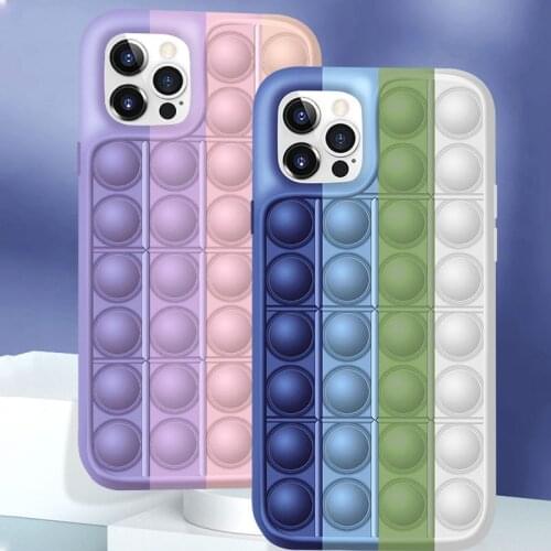Pop Bubble Stress Relief Creative Thinking Chess Silicone Mobile Shell Multifunction Is Available for iPhone 12 11 78 Plus Max