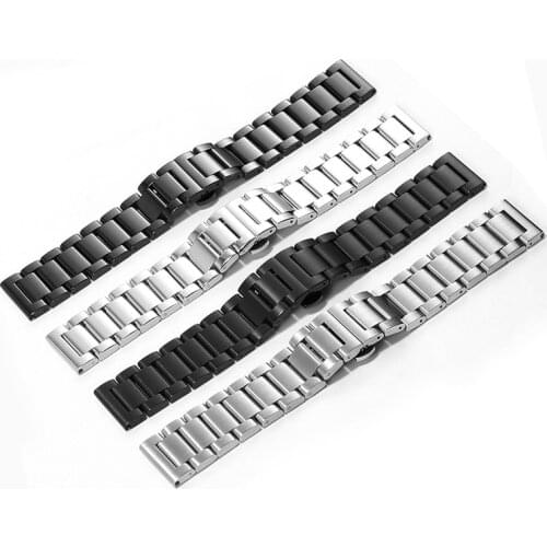 Replacement Strap Stainless Steel Watchband 20mm 22mm Black Silver Glossy And Matte Bracelet For Huawei Watch GT/GT2