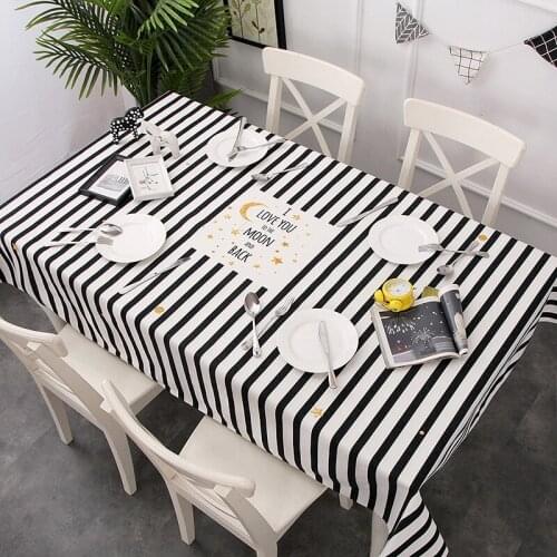 Modern Simple Black and White Pattern Tea Table Cloth Multi-function Camping Restaurant Rectangle Thick Waterproof Tablecloth#sw