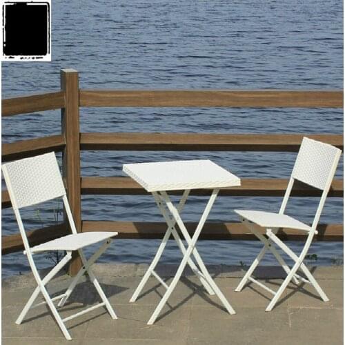 Outdoor Table and Chairs Imitation Vine Leisure Folding Outside Table and Chair Combination Set Outdoor Garden Balcony Tables