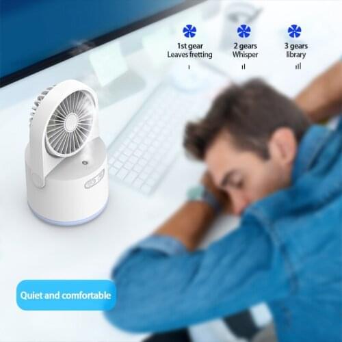 M2EE Personal Air Cooler Fan Desktop Fan with LED Night Light USB Rechargeable 3 Speeds Personal Air Conditioner Fan for Dorm