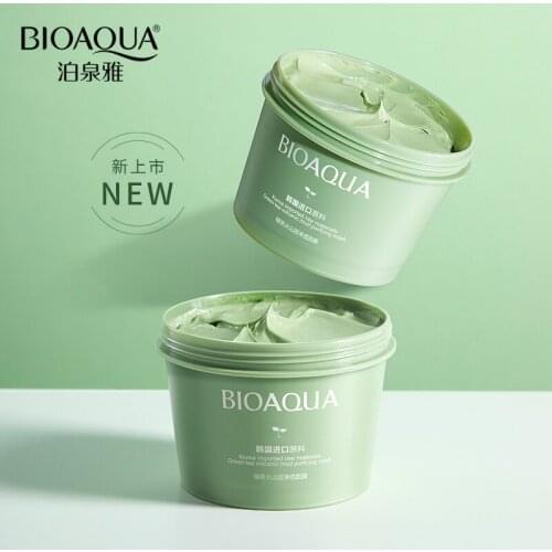 Volcanic Mud Green Tea Hyaluronic Acid Facial Mask Oil Control Shrink Pores Moisturizing Remove Acne Deep Cleaning Face Mask