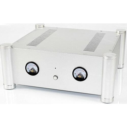 ZEROZONE Aluminum VU Meter Enclosure Chassis Power Amplifier Case 315*355*145mm L10-18