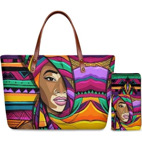 Hycool Womens Handbag African Traditional Tribal Luxury Handbag Womens Leather Casual Fashion Tote Hand Bag Women Elegant