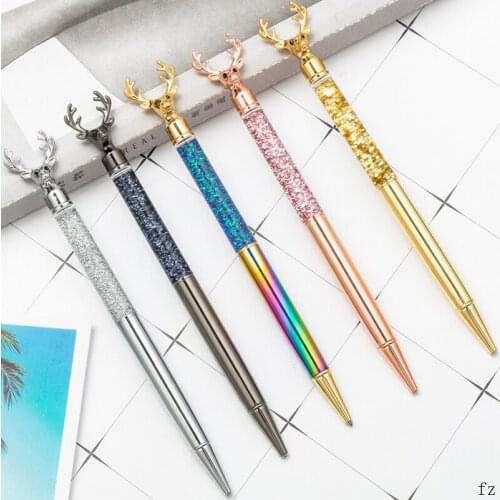 100 Pcs Deer Design Ballpoint Pens Crystal Pen Diamond Metal Ball Pen Wedding Party Gifts