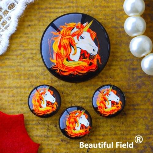 12mm 25mm 14mm 16mm 18mm 20mm Photo Glass Cabochons Round Cameo Set Handmade Settings 30mm Unicorn AD116885