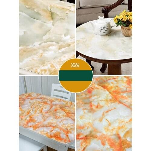 2020 Creative Marble Printing Pvc Table Cloths 1mm Thick Soft Glass Crystal Boards Placemats Pads Home Textiles Almofadas Decor