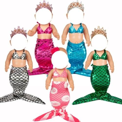 43cm born baby Doll clothes for 18 inch doll Mermaid dress 18" american doll Mermaid skirt
