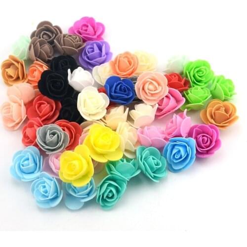 50Pcs Teddy bear of rose Foam wedding decorative flowers christmas decor for home diy Gifts Artificial Flowers