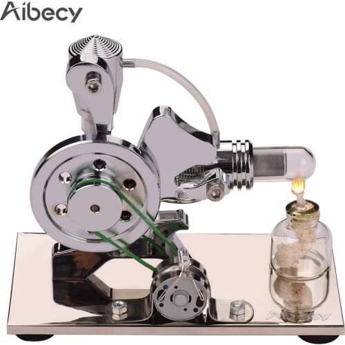 Aibecy Hot Air Stirling Engine Motor Model Kit Aluminum Alloy Squirrel-shaped LED Light Educational Toy Lab Science Experiment