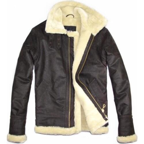 Free shipping 2020 Mens Brand Air force flight leather jacket fur thickening lamb flocking leather coat Men warmOuterwear M-4XL