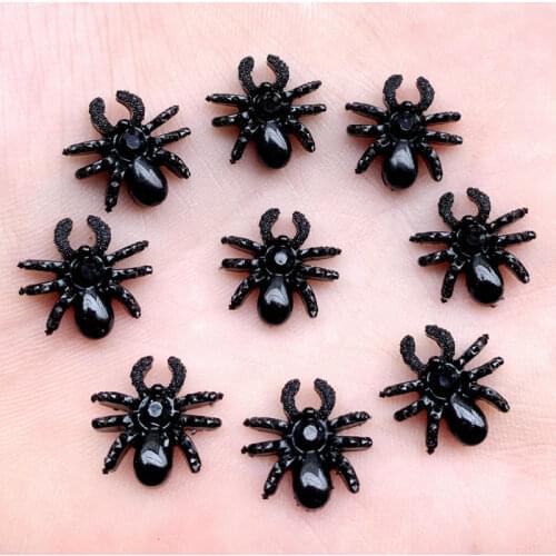 Free shipping!Wholesale 600pcs Glitter Spider 3d Charms Jewelry Resin DIY Decorations Stickers Earrings -HB58