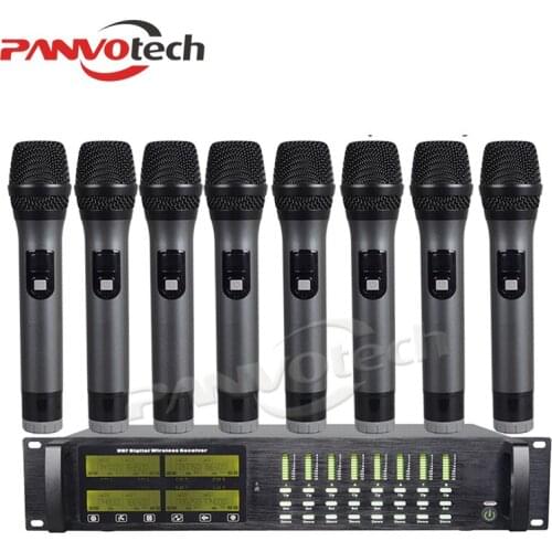 New Arrival Home Party PU-8002 Karaoke Wireless Microphone 8 channel Professional Handheld Microphone Support TF/USB/MP3