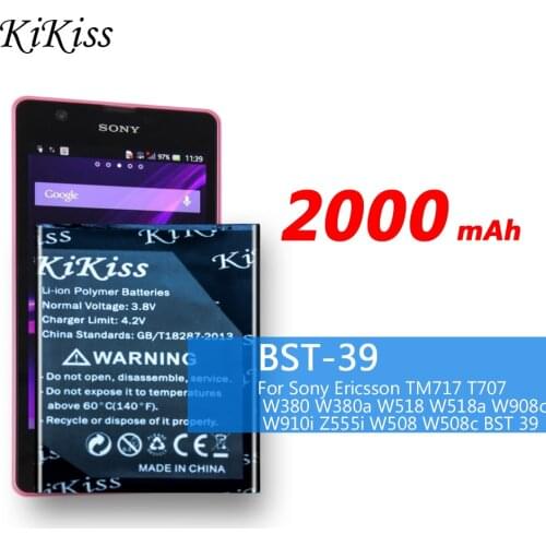 BST-39 2000mAh For Sony Ericsson TM717 T707 W380 W380a W518 W518a W908c W910i Z555i W508 W508c BST 39 Phone Battery