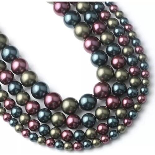 Fine Dark Purple Blue Natural Freshwater Pearl Round Shape Loose Beads For Jewelry Making DIY Bracelet Necklace 6 8 10 12mm 15
