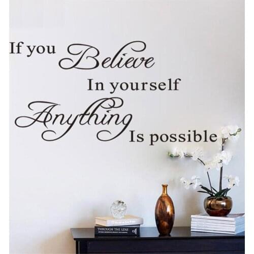 DIY Wall Decal Stickers English Art Quote Proverbs for Bedroom Home Room Decoration