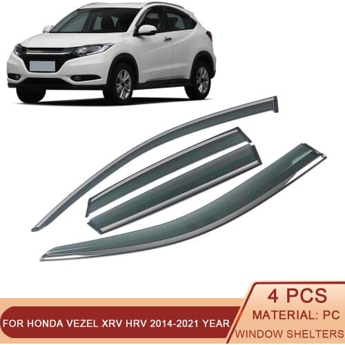 For HONDA VEZEL XRV HRV 2014-2019 Auto Car Window Sun Rain Shade Visors Shield Shelter Protector Cover Trim Frame Sticker