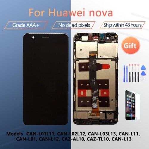 For HUAWEI Nova CAN-L01 L11 L02 L12 L03 L13 L11 L01 L12 Original LCD screen assembly with front case Black white