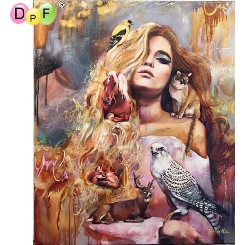 DPF Diamond embroidery people and animals Diamond Painting Cross Stitch Needlework diamond Mosaic rhinestone home decor crafts