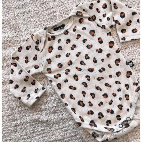 FOCUSNORM 0-24M Lovely Infant Baby Girls Boys Jumpsuits Leopard Printed Long Sleeve Knit Button Rompers