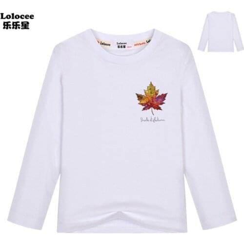Canadian Maple Leaf Long Sleeve T shirt Kids Cotton Casual Fashion Spring Autumn T-shirts Boy Girl Canada Flag Daily Tees