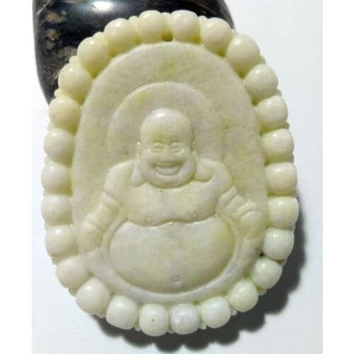 Lantian chalcedony Happy Buddha Amulet Pendant NO. 367