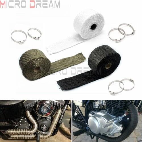 Car Motorcycle Exhaust Muffler Wrap 5M Fiberglass Thermal Exhaust Tape Pipe Protector Universal for Ducati Honda Racing Bike