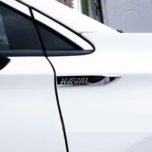 1 Pair Metal Car Styling Blade Side Sticker Fender Emblem Badge for HAVAL H2 H5 H6 F7 F7X H7 H8 H9 Accessories