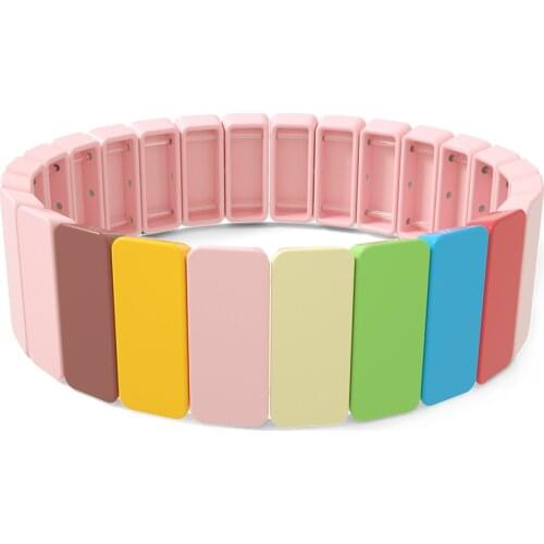 Trendy Tila Tile Bracelet Women Stacking Elastic Adjustable Bracelet Bohemian Colorblock Beads Bracelet Wedding Valentines Gift