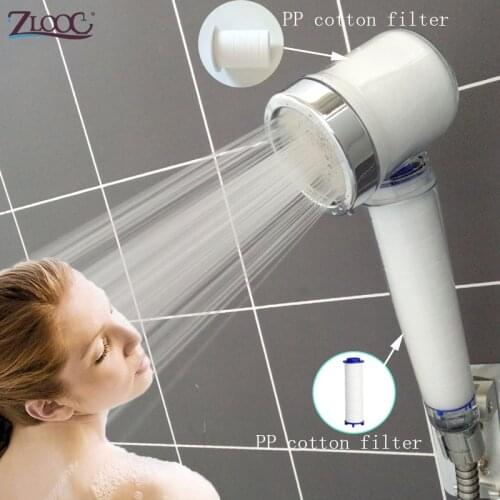 Zloog New Design Bath Filter Shower Head High Pressure Saving Water Shower Head PP Cotton Filter Showerheads