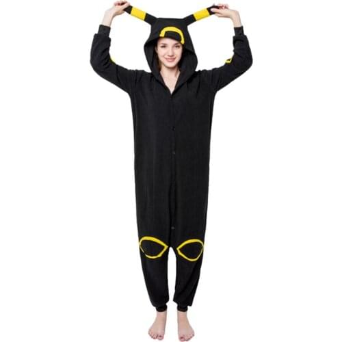 New Animals Night Elve Costume Adults Cartoon Onesies Unisex Fleece Hooded Costume Women Anime Jumpsuit Disguise Onepiece Suit