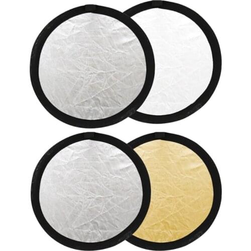 12inch 30cm Photography Light Reflector with Gold Silver White Portable Collapsible Multi-disc with Bag for Photo Video Portrait