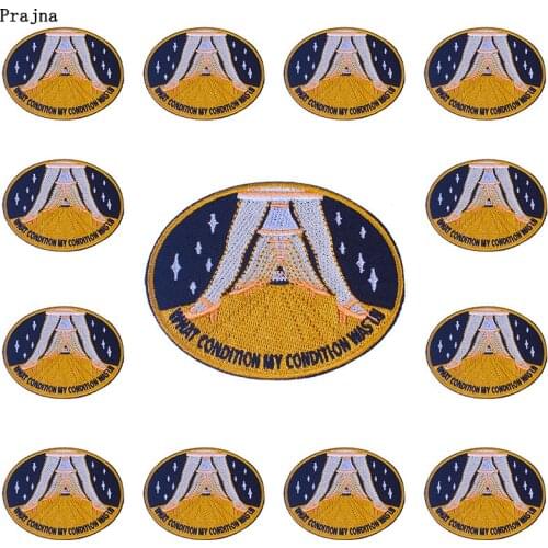 Prajna 10 PCS Wholesale Outdoor Starry sky Applique Embroidered Patches On Clothes Badges Iron On Patches For Clothing Stickers