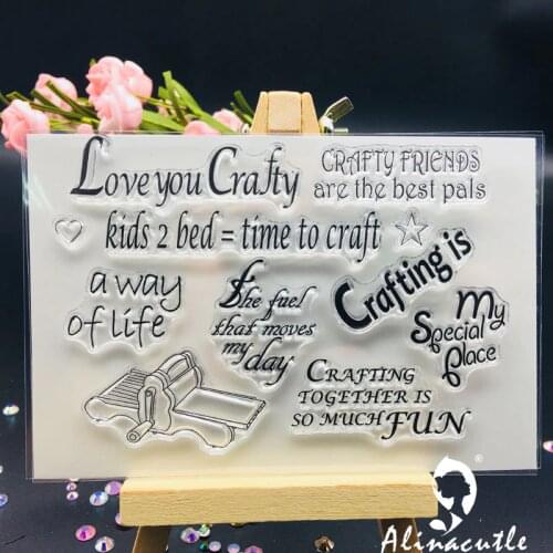 CLEAR STAMPS Die Cut Love You Craft DIY Scrapbooking Card album paper craft rubber roller transparent silicon stamp AlinaCraft