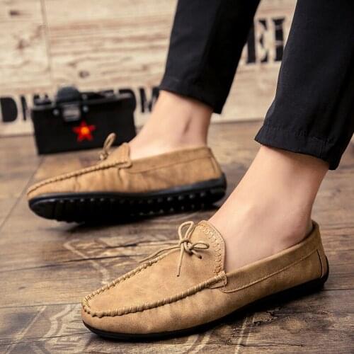 QWEDF Autumn Men Casual Shoes Fashion Peas Driving Male Shoes Adult Lazy Men Sneakers Slip on Flat Man Walking Footweare F4-49