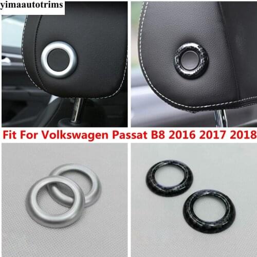 Seat Head Pillow Headrest Adjustment Button Ring Decoration Accessories Cover Trim Fit For Volkswagen Passat B8 2016 - 2018 ABS