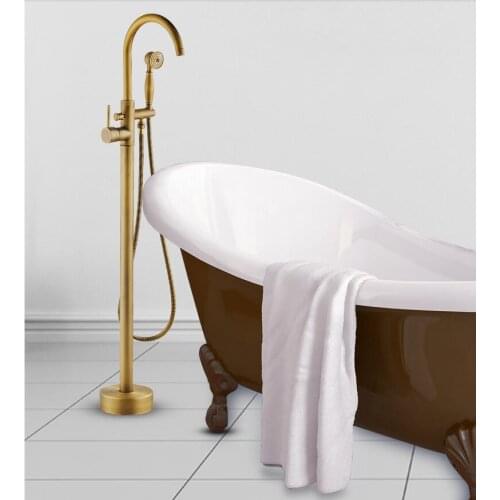 Luxury Brass Bathroom bathtub Faucet set floor mounted style shower faucet set