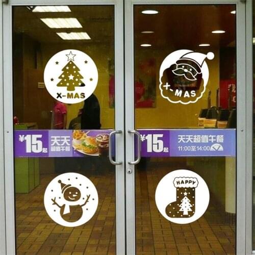 Xmas Santa Claus tree snowman sock wall swindow sticker xmas62 christmas decoration store Bottle decals