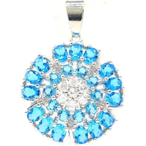 29x14mm Stunning SheCrown Red Blood Ruby CZ Women Daily Wear 925 Sterling Silver Pendant