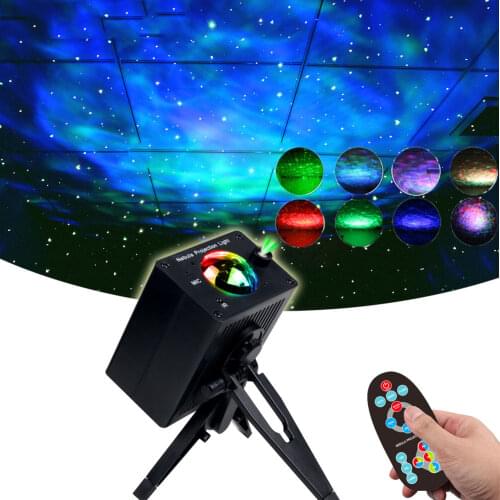 LED Star Galaxy Projector Ocean Night Light Plug In 360 Rotating Voice Control Starry Sky Porjector Room Christmas Decoration