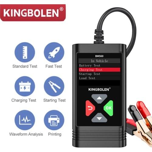 KINGBOLEN BM560 Car Battery Tester 6 Volt Battery 12 Volt Battery Analyzer Multi-language Circuit Battery Load Tester PK KW650