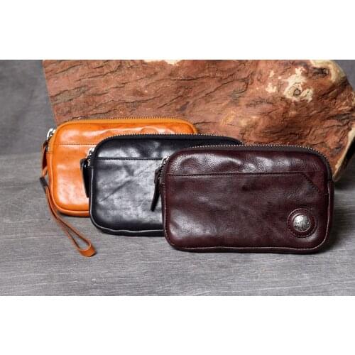 Top Cow Genuine Leather Crazy Horse Leather Men Wallet Long Style High Quality Male Purse