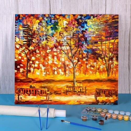 View From The Park DIY Paint By Numbers Package Acrylic Paints 40*50 Boards By Numbers New Design For Adults Handiwork